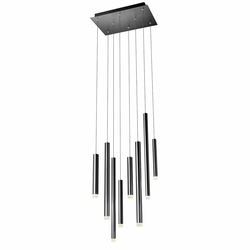 Redo 01-2048 - LED luster na sajli MADISON 8xLED/4W/230V crna