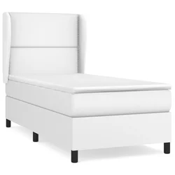 Vidaxl Box spring postelja z vzmetnico bel 100x200 cm umetno usnje