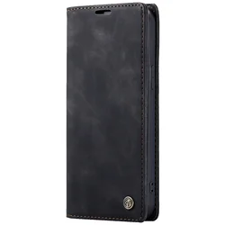 CaseMe Futrola preklopna za iPhone 14 Pro, koža, crna - Flip Leat. Phone Case iPhone 14 Pro