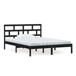 Vidaxl Posteljni okvir črn 150x200 cm trden les