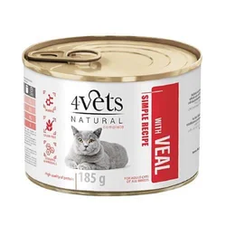 4Vets Natural Complete Cat Teletina 185g