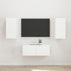 Set TV komoda Zidne 2 pcs Bijelo Konstruirano drvo
