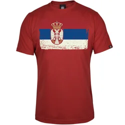 Muška majica kratkih rukava Srpska zastava-trobojka, Crvena