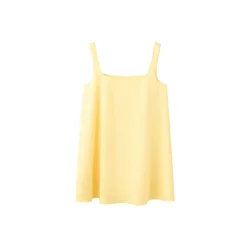 MANGO Obleka CLEAN pastelno rumena