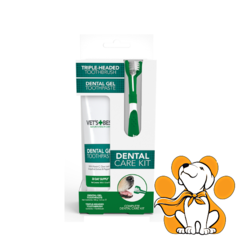 Vets Best Dental Care Kit, Dental Komplet Za Oralnu Negu, Četkica i Gel Za Zube