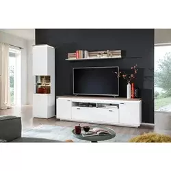 Stylife DNEVNI REGAL, bela, barve hrasta