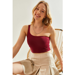 Bianco Lucci Womens One Shoulder Strap Crop Athlete