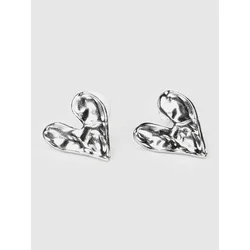 Blue Tomato Heart Earrings Jewellery silver stainless steel