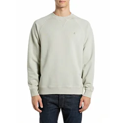 REPLAY Sivi sweatshirt s raglan rukavima i acid wash efektom
