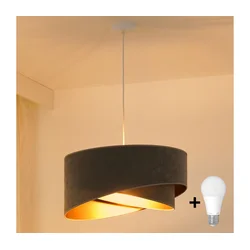 Brilagi - LED luster na sajli LYRA 1xE27/15W/230V siva/zlatna