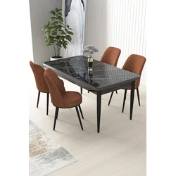 Hanah Home Set Trpezarijski sto i 4 stolice Nil, Terakota