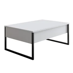 Hanah Home Luxe Sto za dnevnu sobu, Belo-Crna