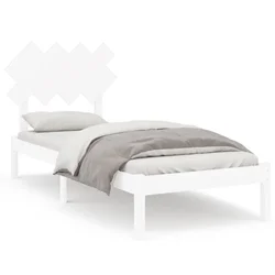 Vidaxl Posteljni okvir bel 90x190 cm trden les