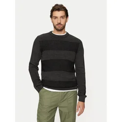 JACK & JONES Pulover Hugo temno siva / črna