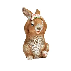 Dekor Dom Uskršnja dekoracija Bunny With Wreath 13cm, 10035517