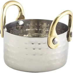 GENWARE Servirna skledica iz nerjavečega jekla, tolčena površina, 40 mm, premer: 75 mm