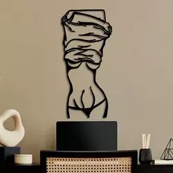 Wallity Zidna dekoracija Undressing Woman, 33x70cm, Crna