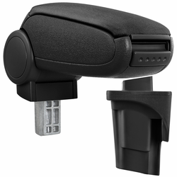 [pro.tec]® Tipski sredinski naslon za roke, specifično za znamko in tip vozila - Seat Leon 1P (2005–2012)- sredinski naslon v avto - s predalčkom za shranjevanje -tkanina - črn