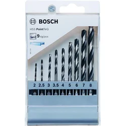 Bosch HSS spiralna burgija PointTeQ 2,0/2,5/3,0/3,5/4,0/5,0/6,0/7,0/8,0 mm sa šestougaonim HEX prihvatom pakovanje od 9 komada - 2607002826