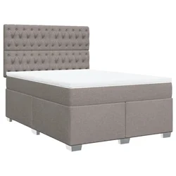 Vidaxl Box spring postelja z vzmetnico taupe 160x200 cm blago