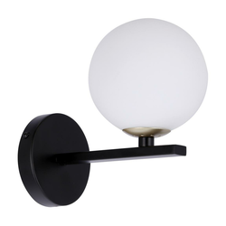 Kama Wall Lamp Black+Golden 1X28 G9 White Lampshade