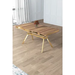 Hanah Home trpezarijski sto Prah, 160 × 90 cm, ploča u dekoru Hazar, zlatne noge