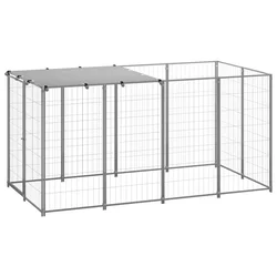 Kavez za pse srebrni 2,42 m2 čelični