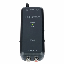 Ik Multimedia Irig Stream Solo | Audio Interface For Livestream With Stereo Rca Input, 1/8 Headphone Output, And Mono/stereo Switch - Ios/android