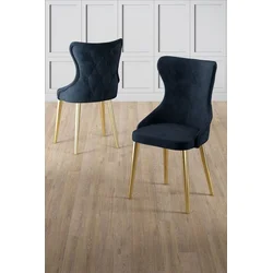 HANAH HOME Set stolica (6 komada) Alpa Anthracite Gold