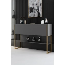 Hanah Home Komoda Luxe 120x80x30cm Zlatno-Antracit