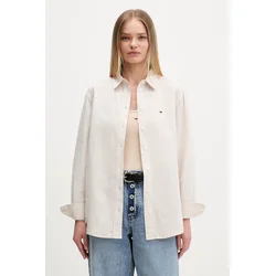 Tommy Jeans srajca ženska z lanom