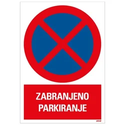 Samolepljiva nalepnica - zabranjeno parkiranje - 230x330mm