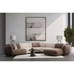 Atelier del Sofa Ugaona garnitura Pavia, 335x335x75 cm, Krem-braon
