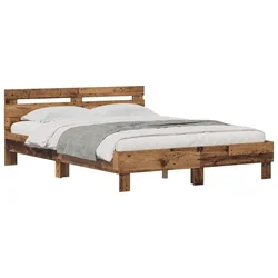 Vidaxl Konstrukcija postelje Star les 140 x 200 cm Konstruiran les