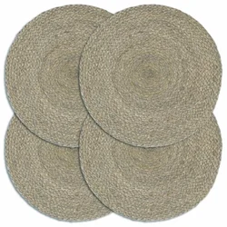 Podmetači 4 kom obični/sivi 38 cm okrugli od jute