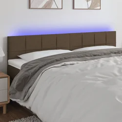 LED uzglavlje tamnosmeđe 200x5x78/88 cm od tkanine