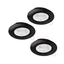 Eglo 901755 - Komplet 3x LED ugradnih plafonskih svetala FAVAZZINA 1xGU10/4W/230V crna