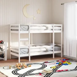 Krevet na kat bijeli 80 x 200 cm od masivne borovine