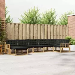 Set vanjskih sofa s jastukom 7 pcs Bijela i crna