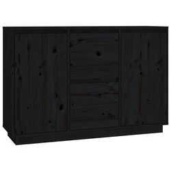 Komoda crna 111 x 34 x 75 cm od masivne borovine