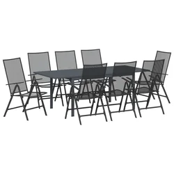 Vrtni set za objed 9 pcs Antracit Čelik
