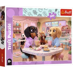 Trefl - Puzzle Dachshundi v kavarni - 300 kosov