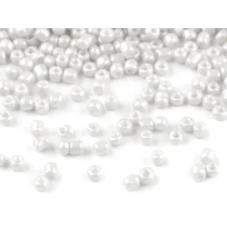 Rocailles 12/0 - 2 mm neprozorna - beli biser (50 g)
