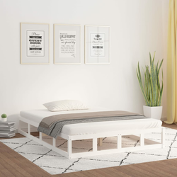 vidaXL Posteljni okvir bel 140x200 cm trden les