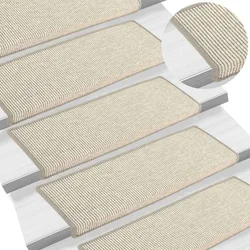 Prostirke za stepenice 15 kom 65x21x4 cm srebrne pravokutne rubove