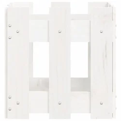 Vrtna sadilica s izgledom ograde bijela 30x30x30 cm od borovine