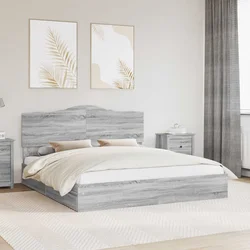 vidaXL Konstrukcija postelje Siva Sonoma 180 x 200 cm Konstruiran les