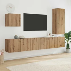 TV zidna jedinica 5 pcs Umjetnički hrast Konstruirano drvo
