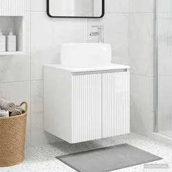 Umivaonik s policom Bijela visokog sjaja 49,5 x 44,5 x 66 cm