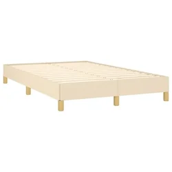 Vidaxl Posteljni okvir brez vzmetnice krem 120x190 cm blago